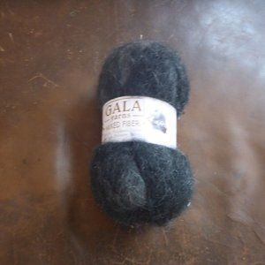 1 Small Skein Gala Yarns Mixed Fiber Yarn - Color Charcoal Gray 1.76 oz.